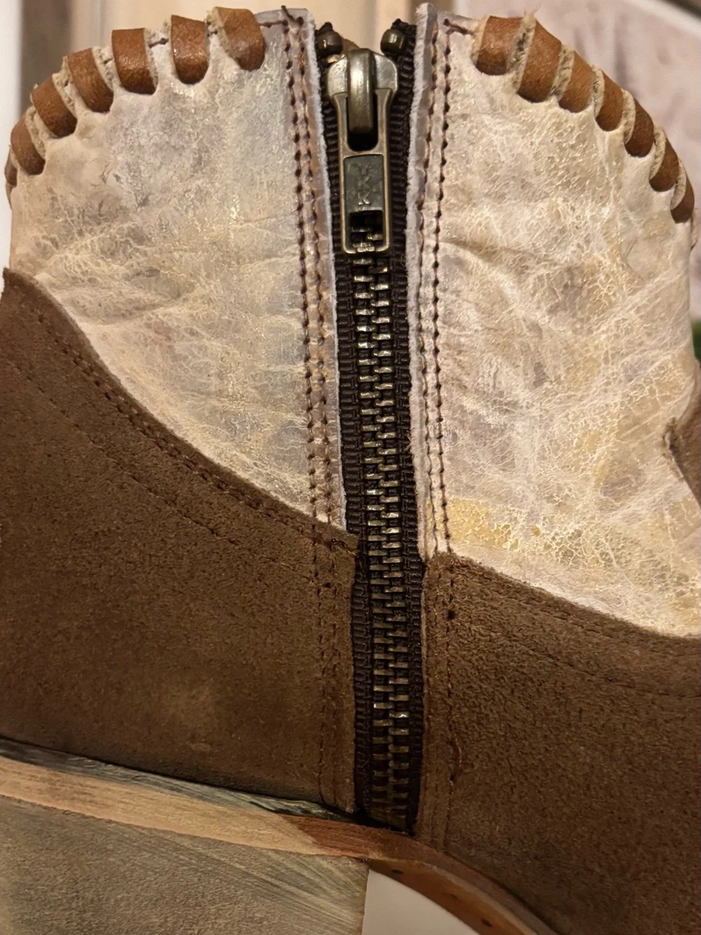 Corral A4276 Women’s 9.5 Woven Sand Leather J-Toe Ankle Cowboy Boots NWOB